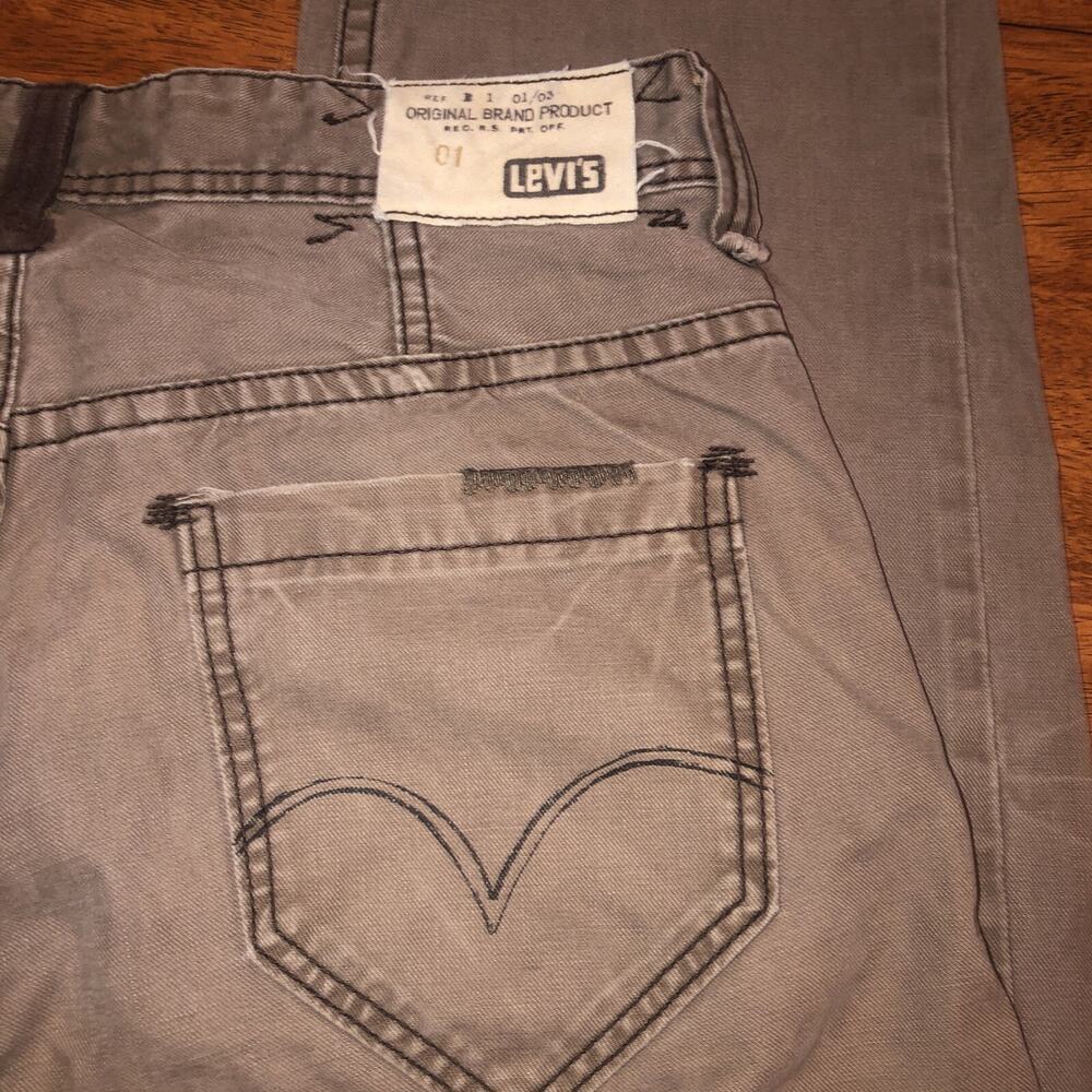 Levi's 701S Relaxed Straight Fit Jeans Tan Khaki W 34 X L 34 - Picture 2 of 15